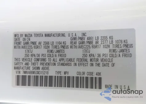 2025 Mazda Cx-50 2.5 S Preferred Package z USA, uszkodzony, nr VIN 7MMVABBM5SN315218